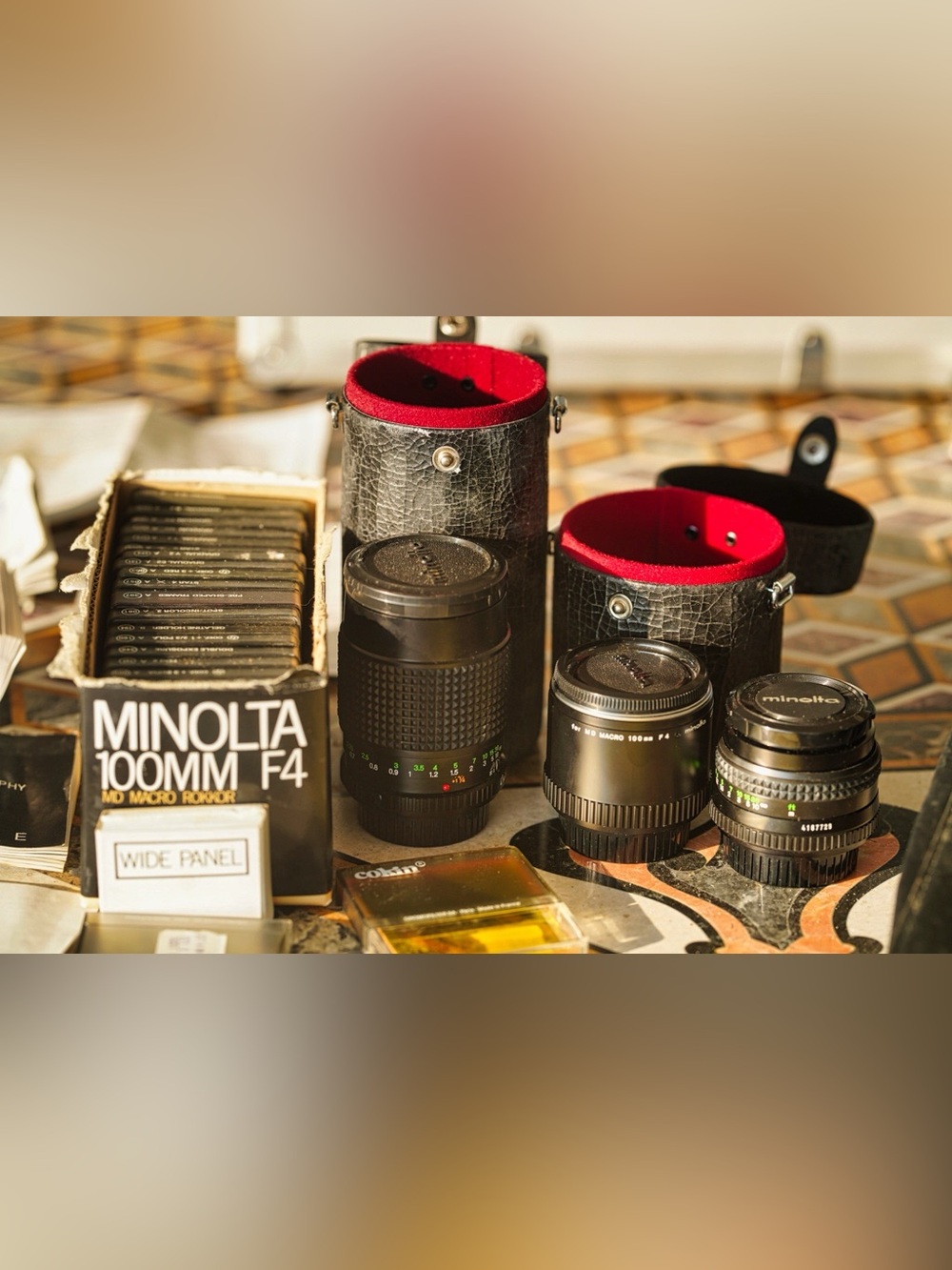Vintage Minolta MD Mount Lens Kit – 100mm f/4 Macro Rokkor + Extension Tube + 50